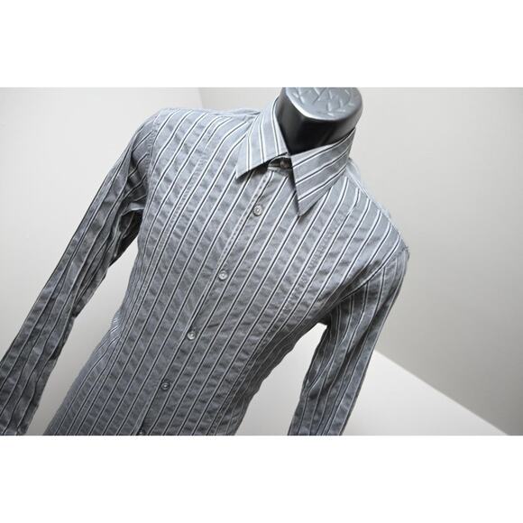Hugo Boss Dress Shirt Slim Fit Striped Luxury Button Up Mens Sz Medium - Picture 4 of 8